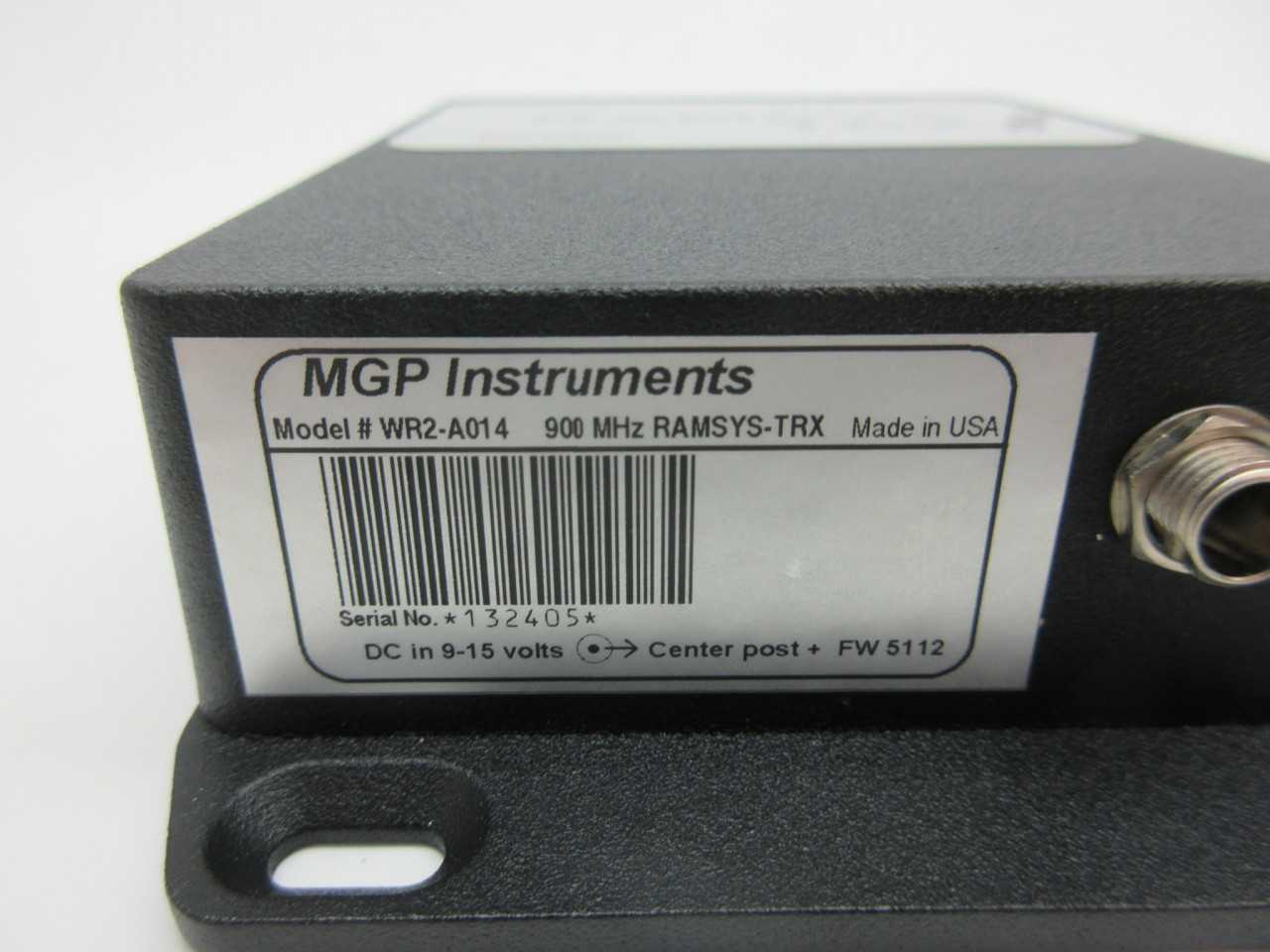 MGP INSTRUMENTS WR2-A014 RAMSYS TRX 900MHZ TRANSMITTER TELEMETER - MISCELLANEOUS