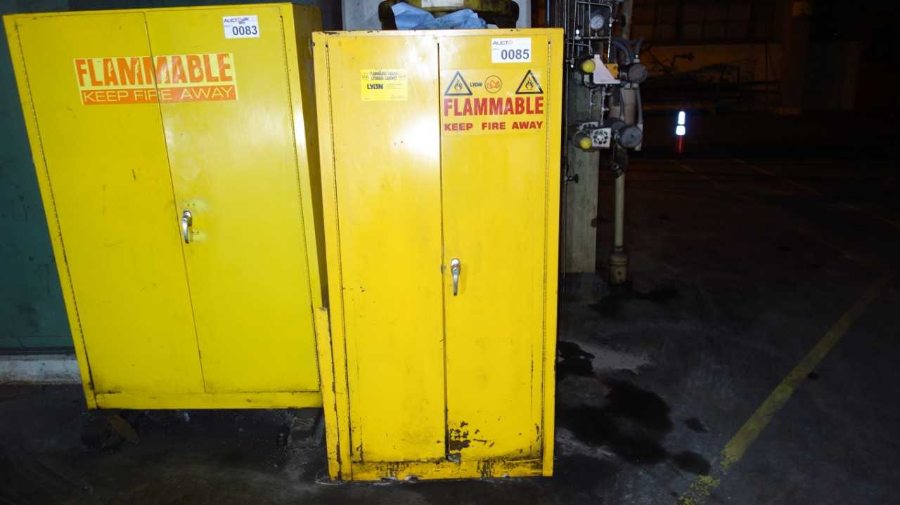 LYON 55GAL FLAMMABLE FIRE SAFETY LIQUID STORAGE CABINET 2 DOOR - SAFETY EQUIPMENT