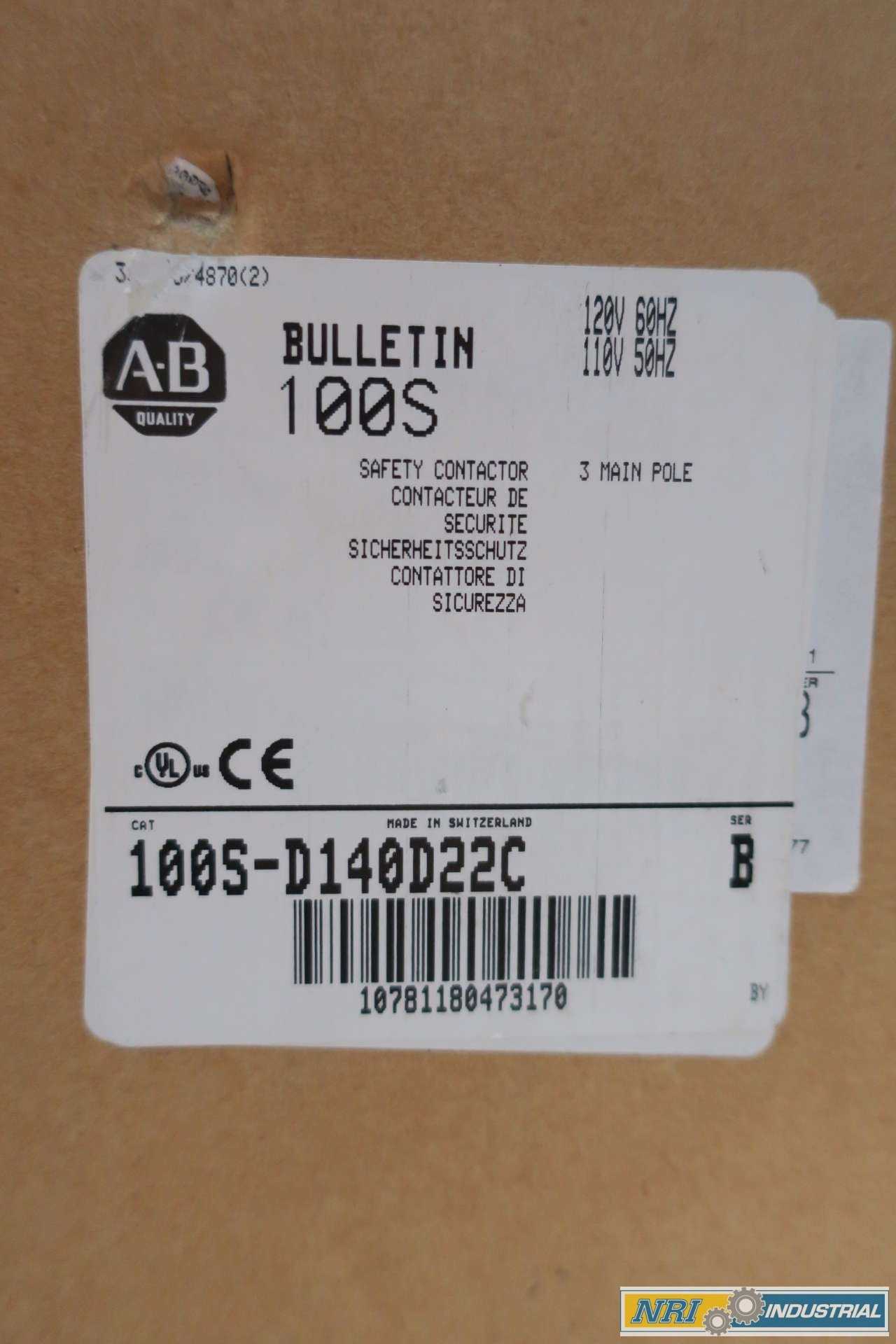 NEW ALLEN BRADLEY 100S-D140D22C 220A 120V-AC 100HP AC CONTACTOR SER B - CONTACTORS