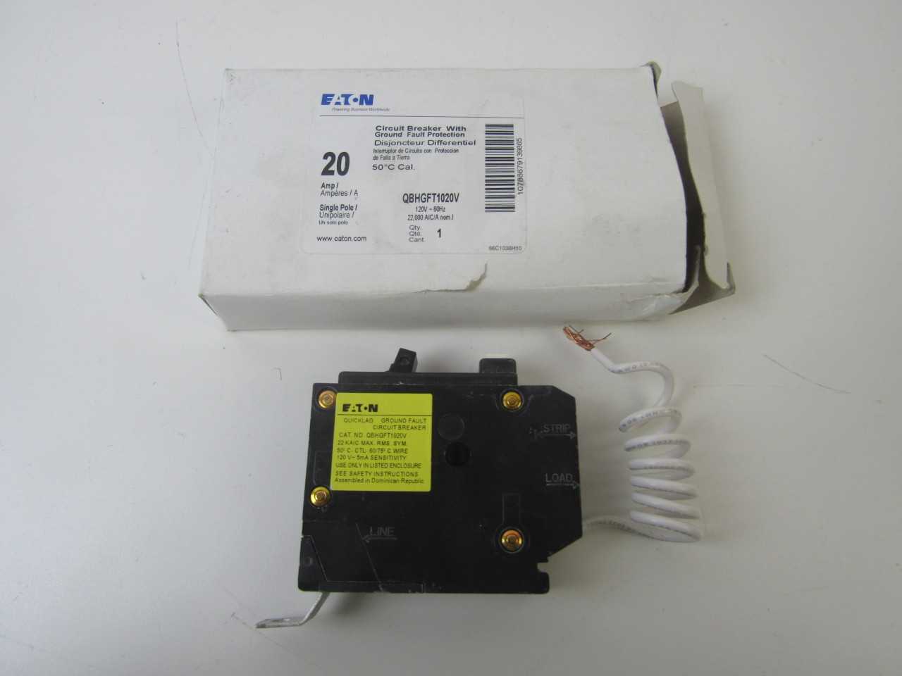 Quantity of 2x QBHGFT1020V 1P 20A 120VAC MCB/Residential Circuit Breakers - CIRCUIT BREAKERS