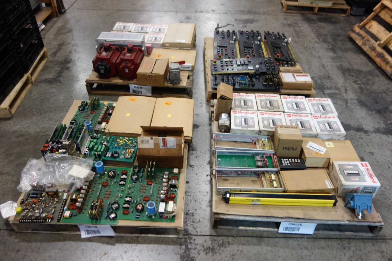 4 PALLETS OF ASSORTED ELECTRICAL AUTOMATION, CONTROLS, CIRCUIT BOARDS - ELECTRICAL COMPONENTS