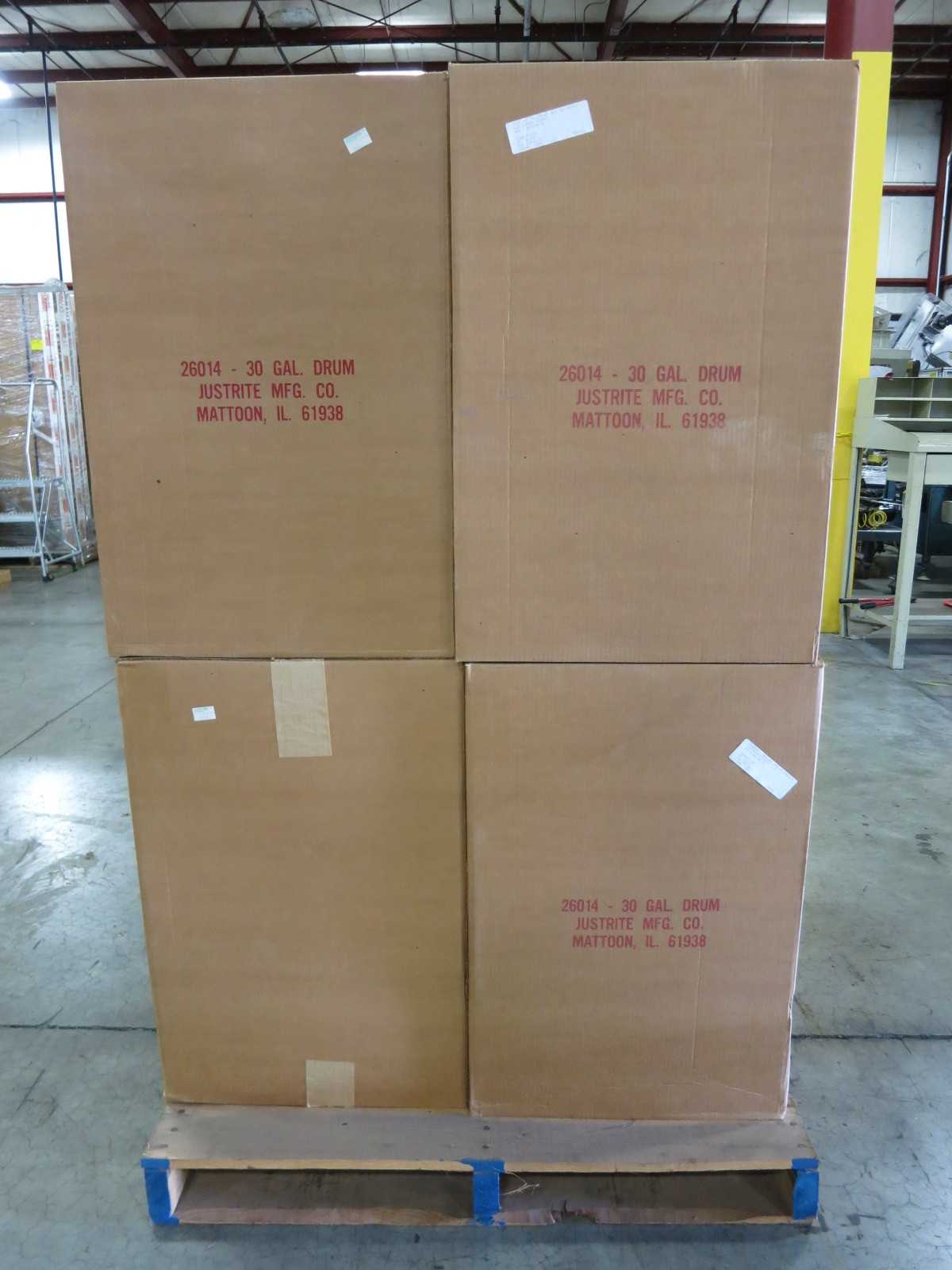 LOT OF 8 JUSTRITE 26014 CEASE-FIRE WASTE RECEPTACLE DRUM GRAY 30 GALLON - SAFETY EQUIPMENT