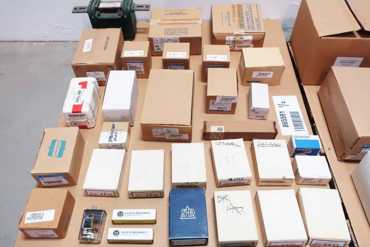 2 PALLETS OF ASSORTED ELECTRICAL PARTS - ELECTRICAL COMPONENTS