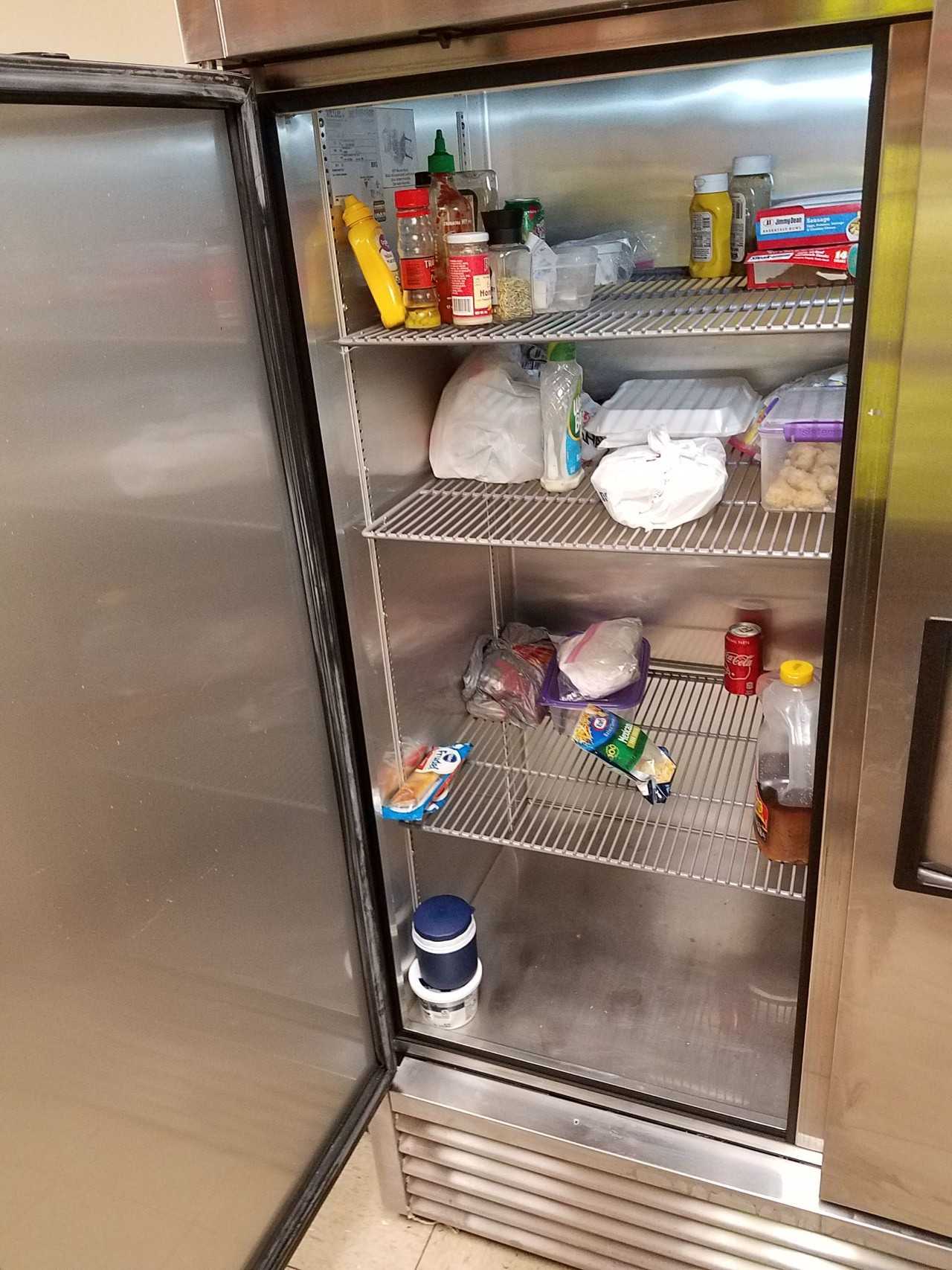 55" two door reach in refrigerator