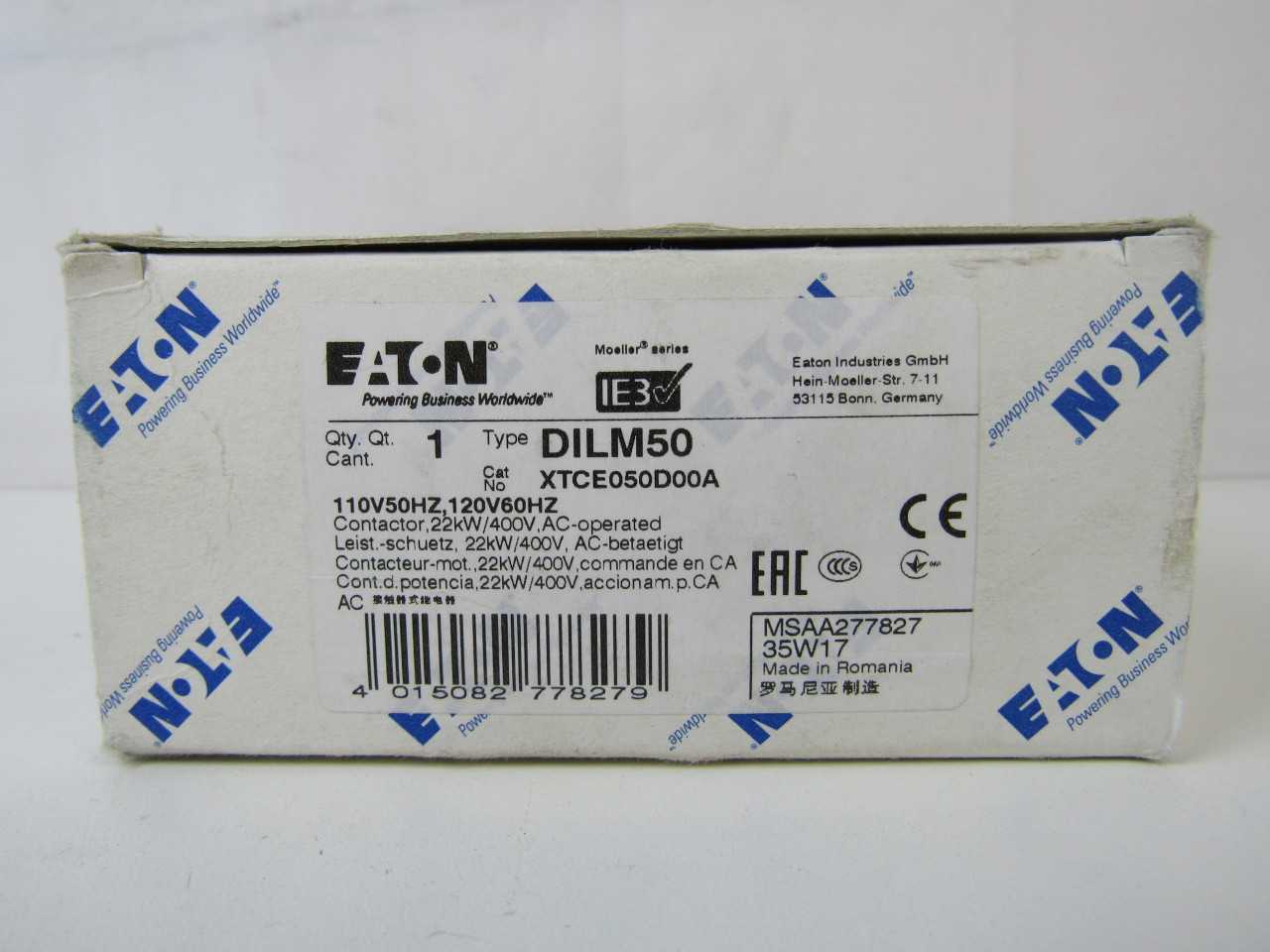 Quantity of 4x XTCE050D00A Contactors - CONTACTORS
