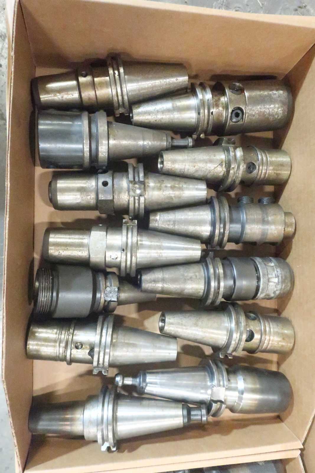 LOT OF ASSORTED CAT40 TOOL HOLDERS- TECHNIKS - ELECTRIC POWER TOOLS