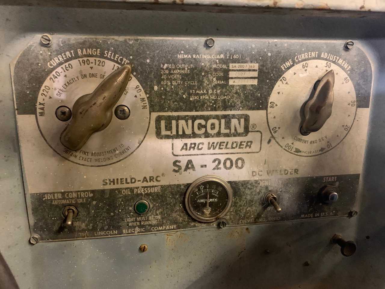Lincoln SA-200 Generator Arc Welder - WELDING EQUIPMENT