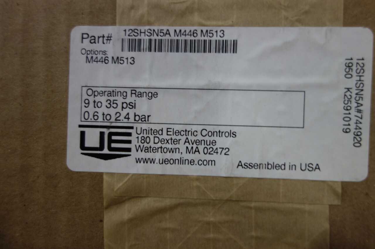 LOT OF 22 UNITED ELECTRIC CONTROLS 12SHSN5A PRESSURE SWITCHES, M446, M513 - ELECTRICAL COMPONENTS