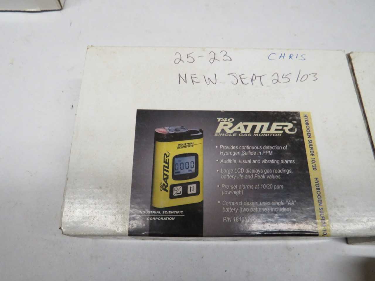 LOT OF 2 RATTLER T40 HYDROGEN SULFIDE SINGLE GAS MONITOR - ELECTRIC POWER TOOLS
