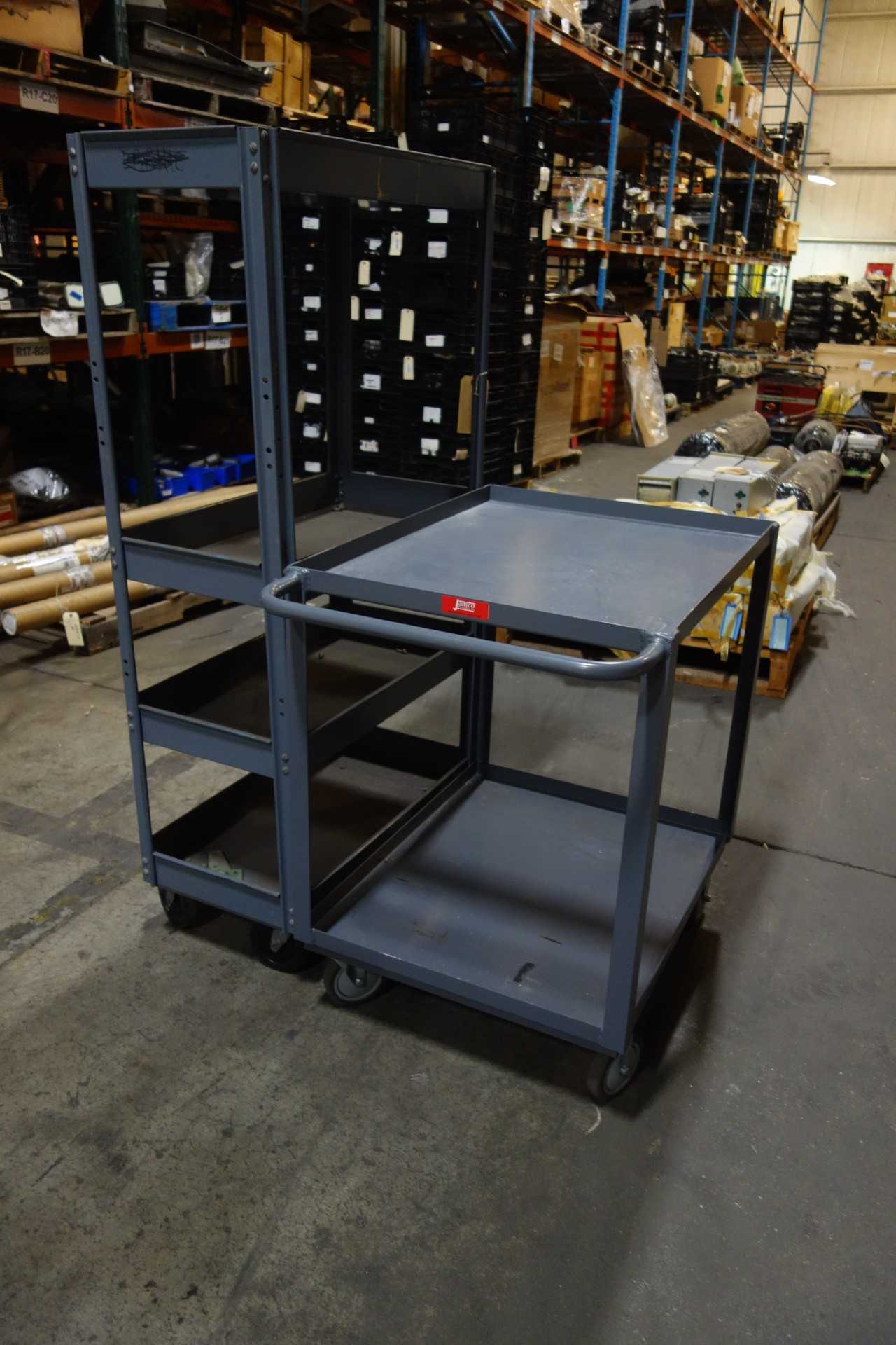LOT OF 2 STEEL CARTS - ROLLING CARTS