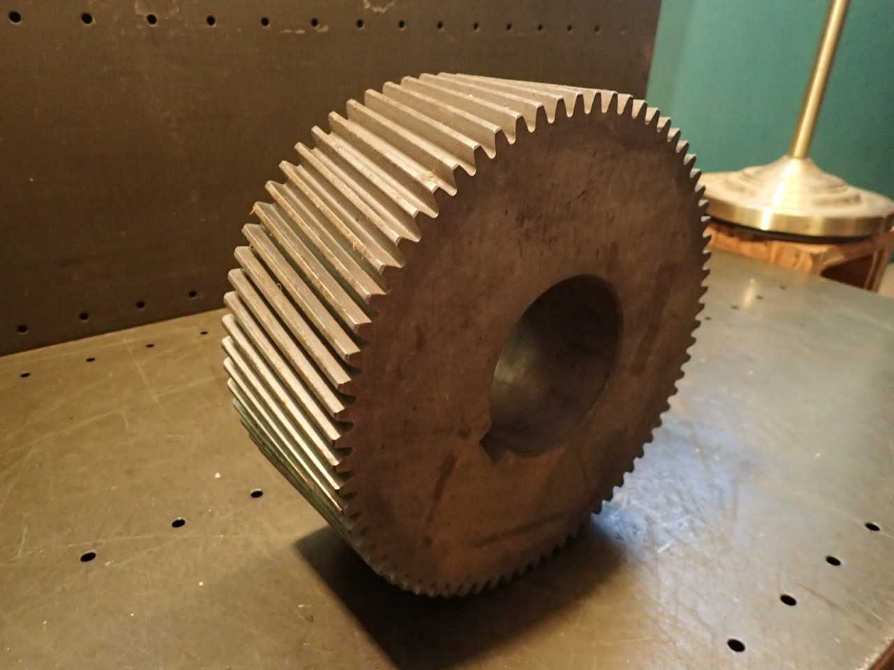 RH Helical Gear 10-1/4" OD 70T 75 Deg Helix Angle 4-1/4" Thick 3-3/4" Bore NOS - HOLEMAKING TOOLS