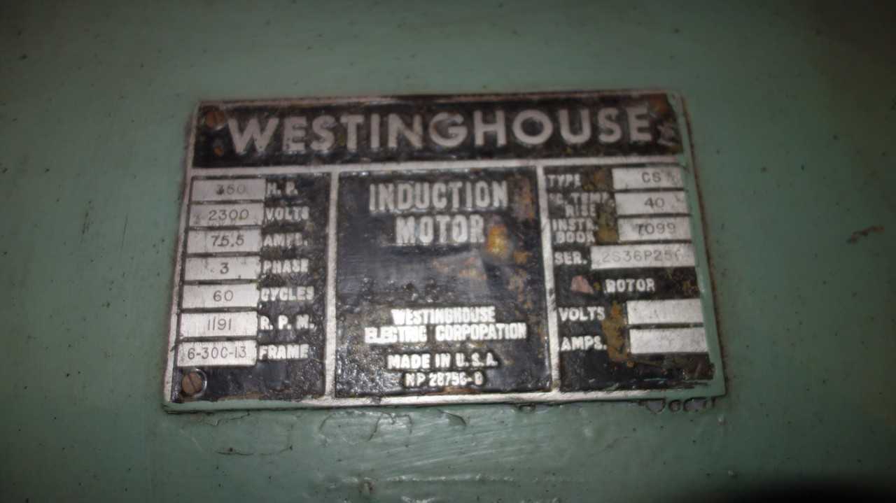 LOT OF 2 ASSORTED WESTINGHOUSE 2300V-AC INDUCTION MOTOR - ELECTRIC MOTORS
