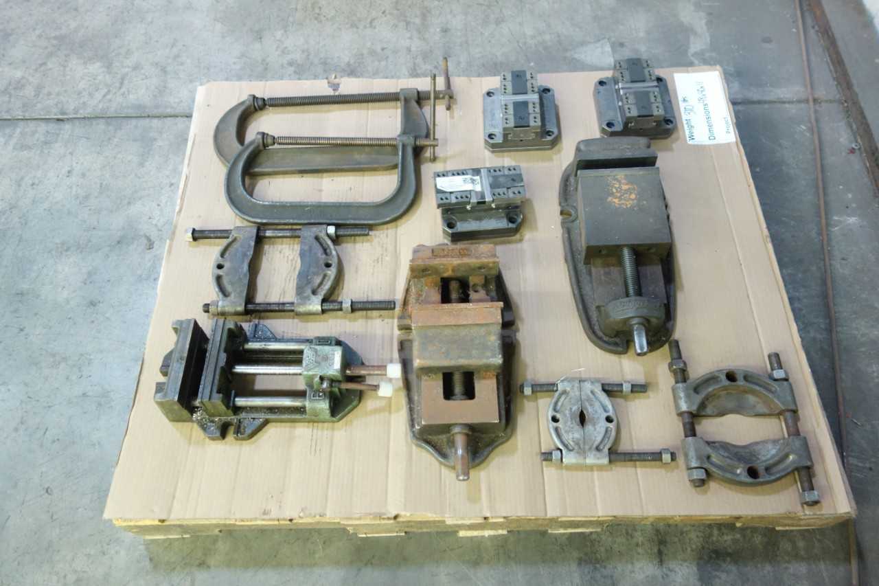 PALLET OF ASSORTED CLAMPS AND VICES - HAND TOOLS