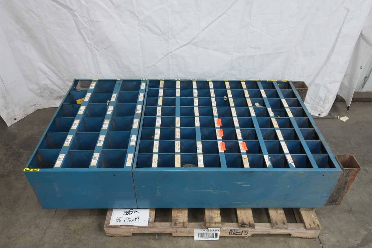 PIGEONHOLE CABINET WITH ASSORTED HYDRAULIC HOSE FITTINGS - PROCESS EQUIPMENT