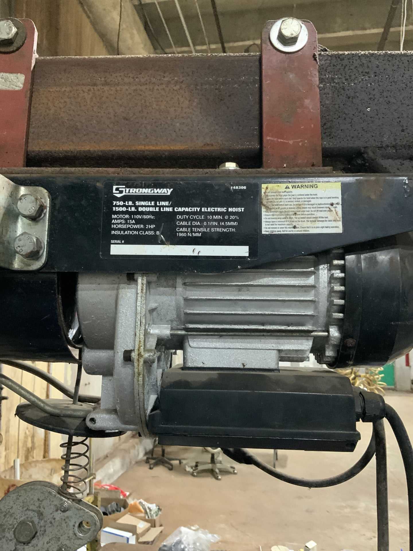 STEEL TABLE WITH 750LBS HOIST (EXCLUDES ARBOR PRESS) - MECHANICAL STAMPING PRESSES