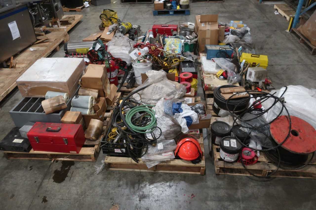 9 PALLETS OF ASSORTED TOOLS & SHOP SUPPLIES - ELECTRIC POWER TOOLS