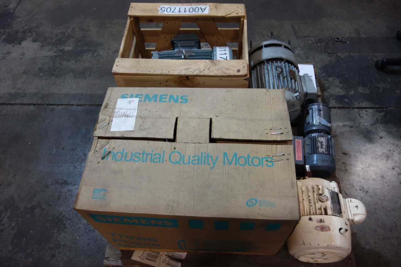 1 PALLET OF ASSORTED ELECTRICAL AC MOTORS- SEW EURODRIVE, SIEMENS, WESTINGHOUSE - ELECTRIC MOTORS