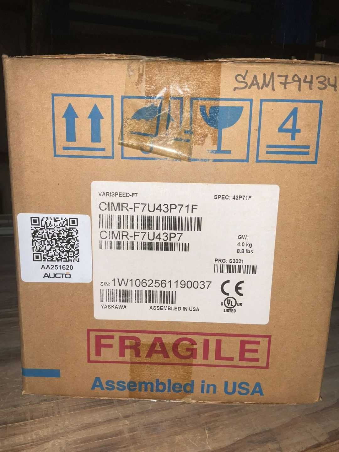 YASKAWA ELECTRIC AMERICA INC CIMR-VU4A0038FAA AC VFD DRIVE - AC VFD DRIVES YASKAWA ELECTRIC AMERICA INC CIMR-VU4A0038FAA AC VFD DRIVE - AC VFD DRIVES