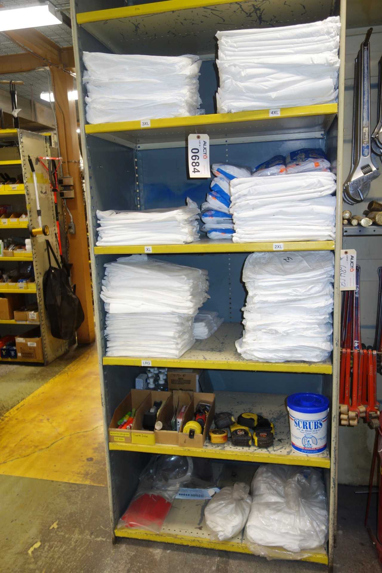 Contents of Shelving - Tyvek Suits and Tape Measures - SHELVING