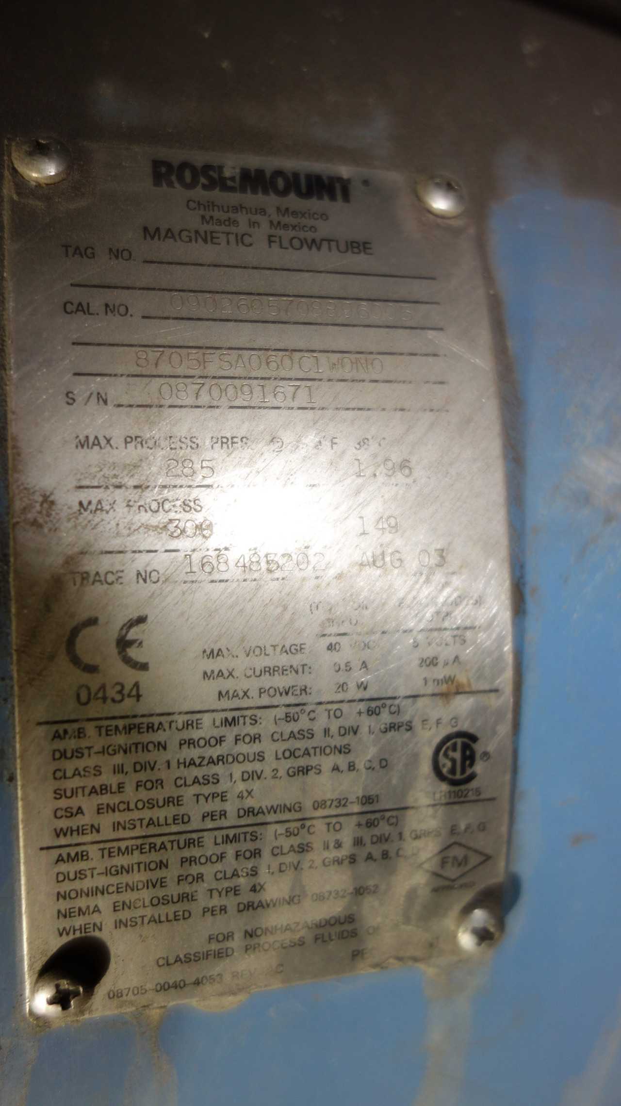 LOT OF 2  ROSEMOUNT FLOWMETERS, 8705FSA, 8712C - INSTRUMENTATION