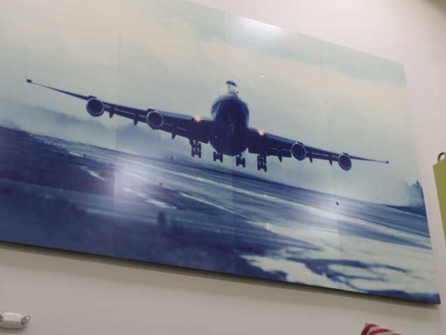Boeing 747 Picture, approx. 8' H X 12' Wide, (4-3' panels wide) - MISCELLANEOUS