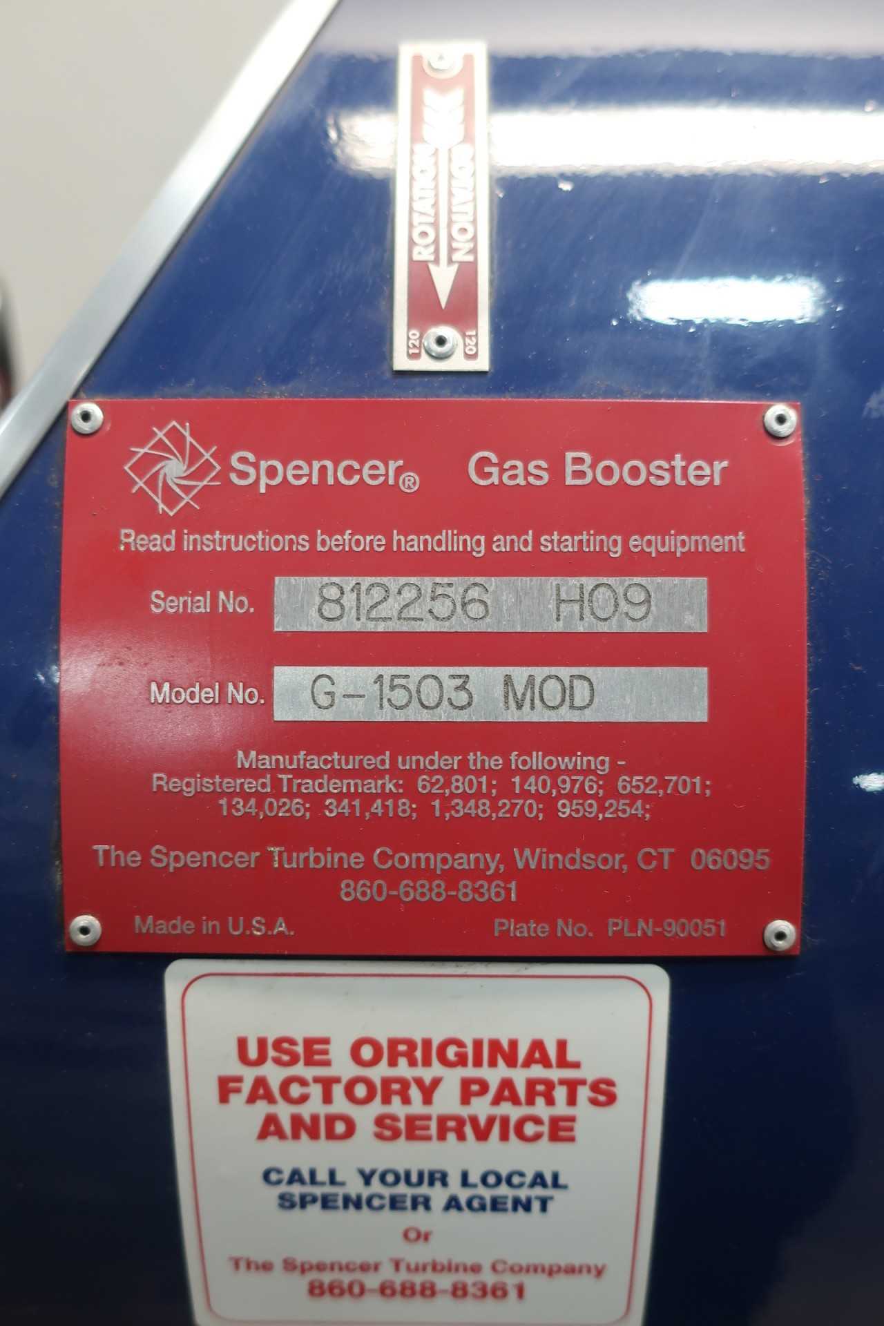 SPENCER G-1503 MOD GAS BOOSTER 3HP 550V-AC CENTRIFUGAL BLOWER - BLOWER FAN