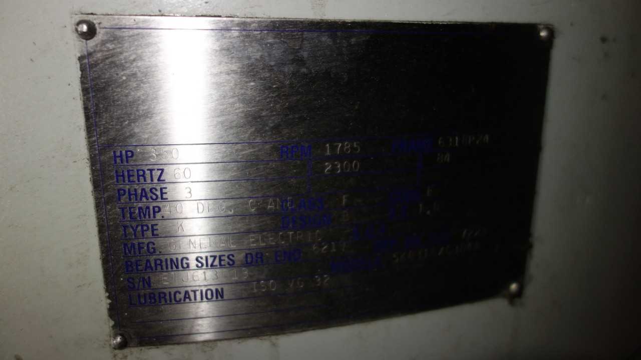 GENERAL ELECTRIC 350HP 2300V-AC VERTICAL CENTRIFUGAL PUMP MOTOR - ELECTRIC MOTORS