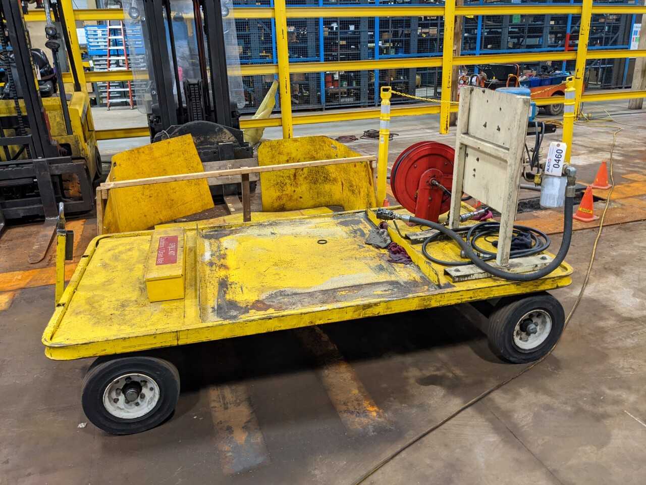 STEEL 4-WHEELED CART W/LUBRICATION TANKS/HOSES, - PROCESS EQUIPMENT
