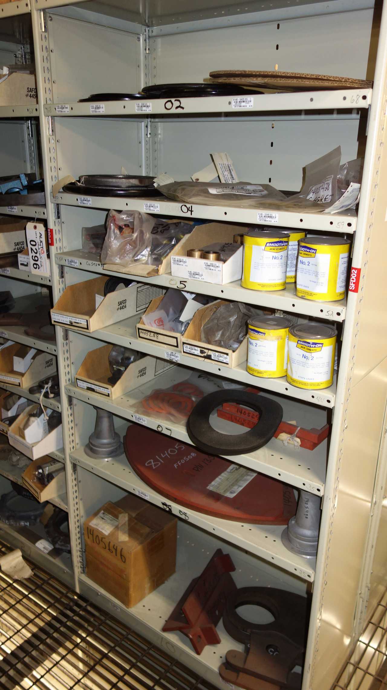 CONTENTS OF 3 SHELF COLUMNS, ASSORTED MRO - SHELVING