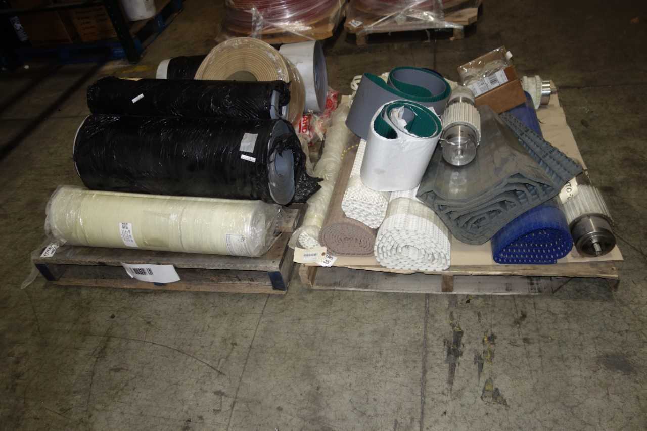 2 PALLETS OF CONVEYOR BELT AND ROLLERS - CONVEYORS