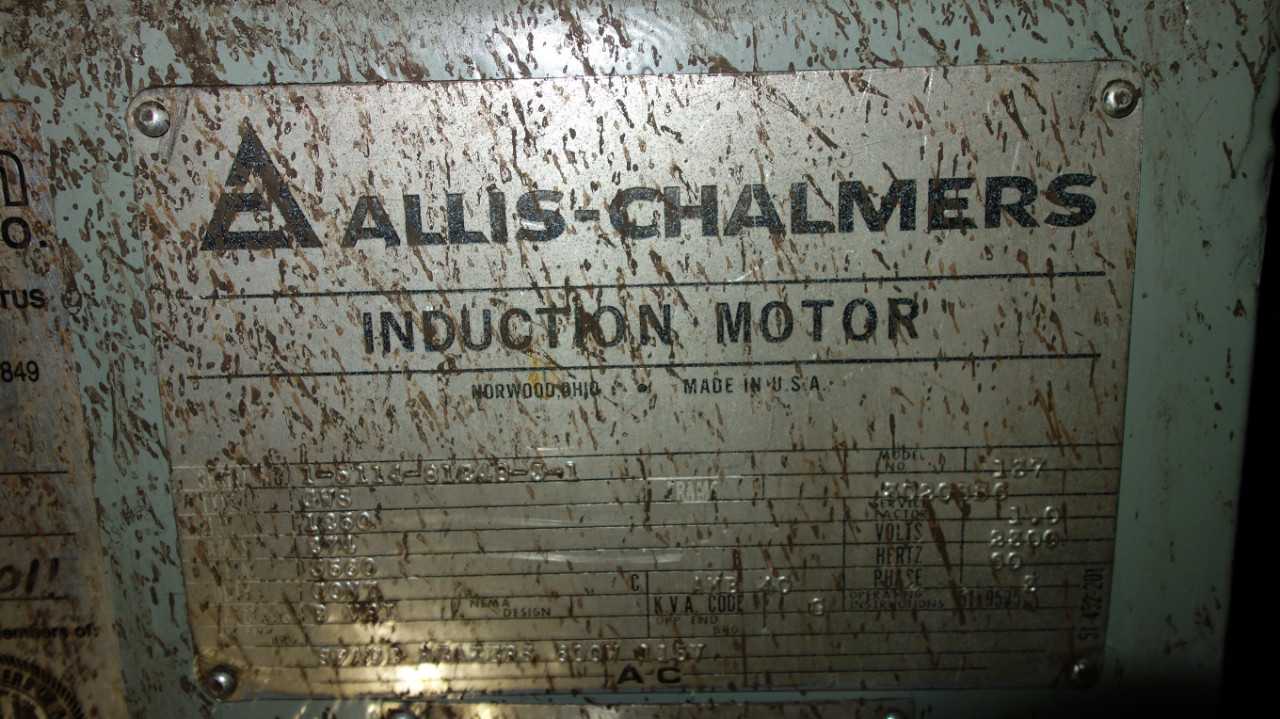 ALLIS CHALMERS 136 GWS 1250HP AC MOTOR 2300V 3020SS6 - MISCELLANEOUS
