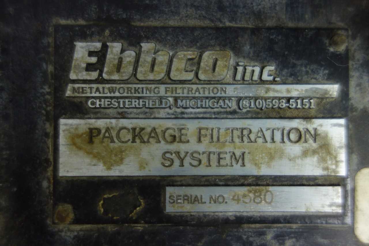 EBBCO METALWORKING FILTRATION PACKAGE SYSTEM - PROCESS EQUIPMENT