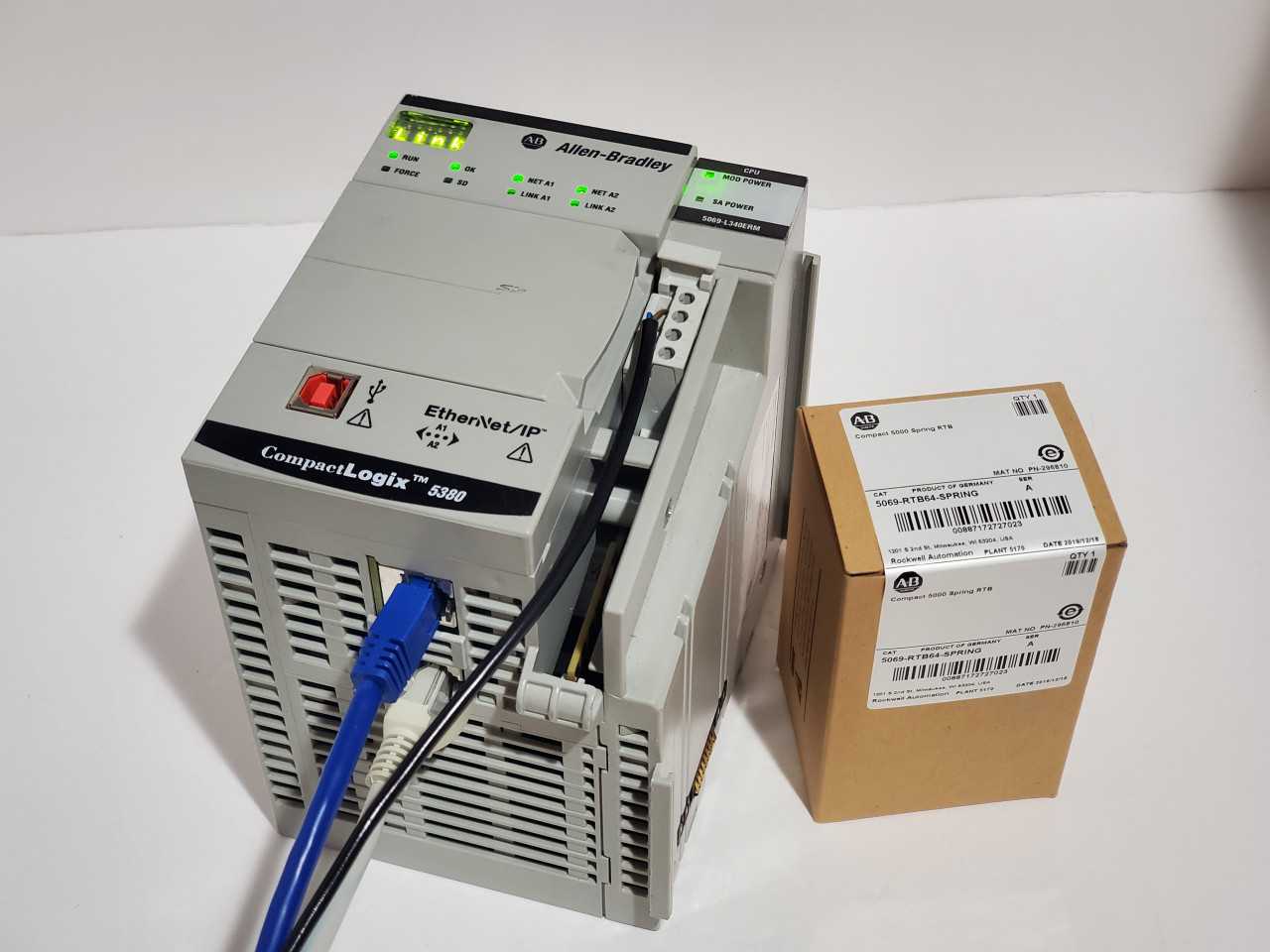 Allen Bradley CompactLogix 5069-L340ERM Plus Brand new 5069-RTB64 Spring - AUTOMATION & CONTROLS