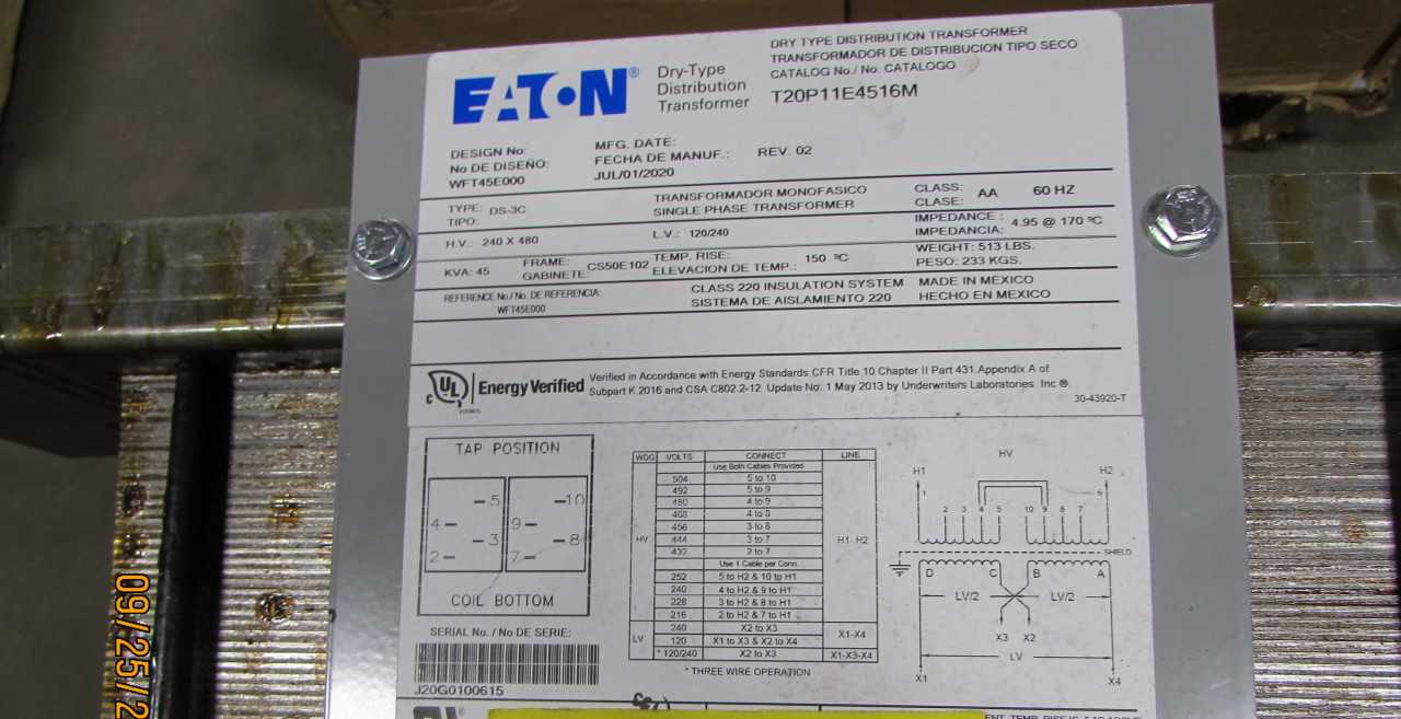 Eaton T20P11E4516M Dry Type Distribution Transformer - MISCELLANEOUS