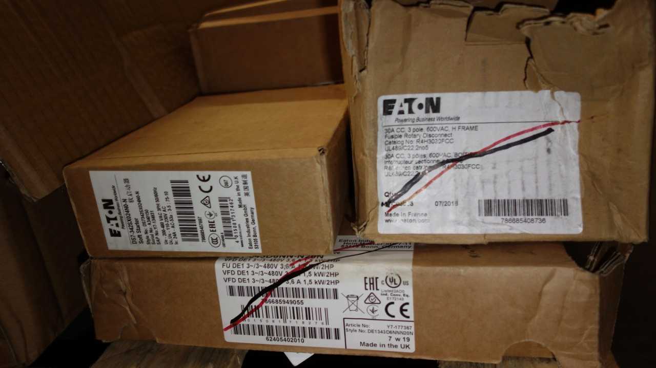 1 PALLET OF ASSORTED EATON CONTACTORS, STARTERS SIZE 1 TO 5 - MOTOR STARTERS