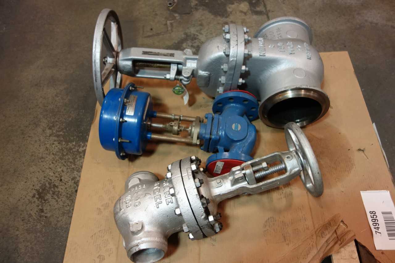1 PALLET OF ASSORTED WEDGE GATE VALVES, CONTROL VALVE- CRANE, SPIRAX, NEWCO - VALVES