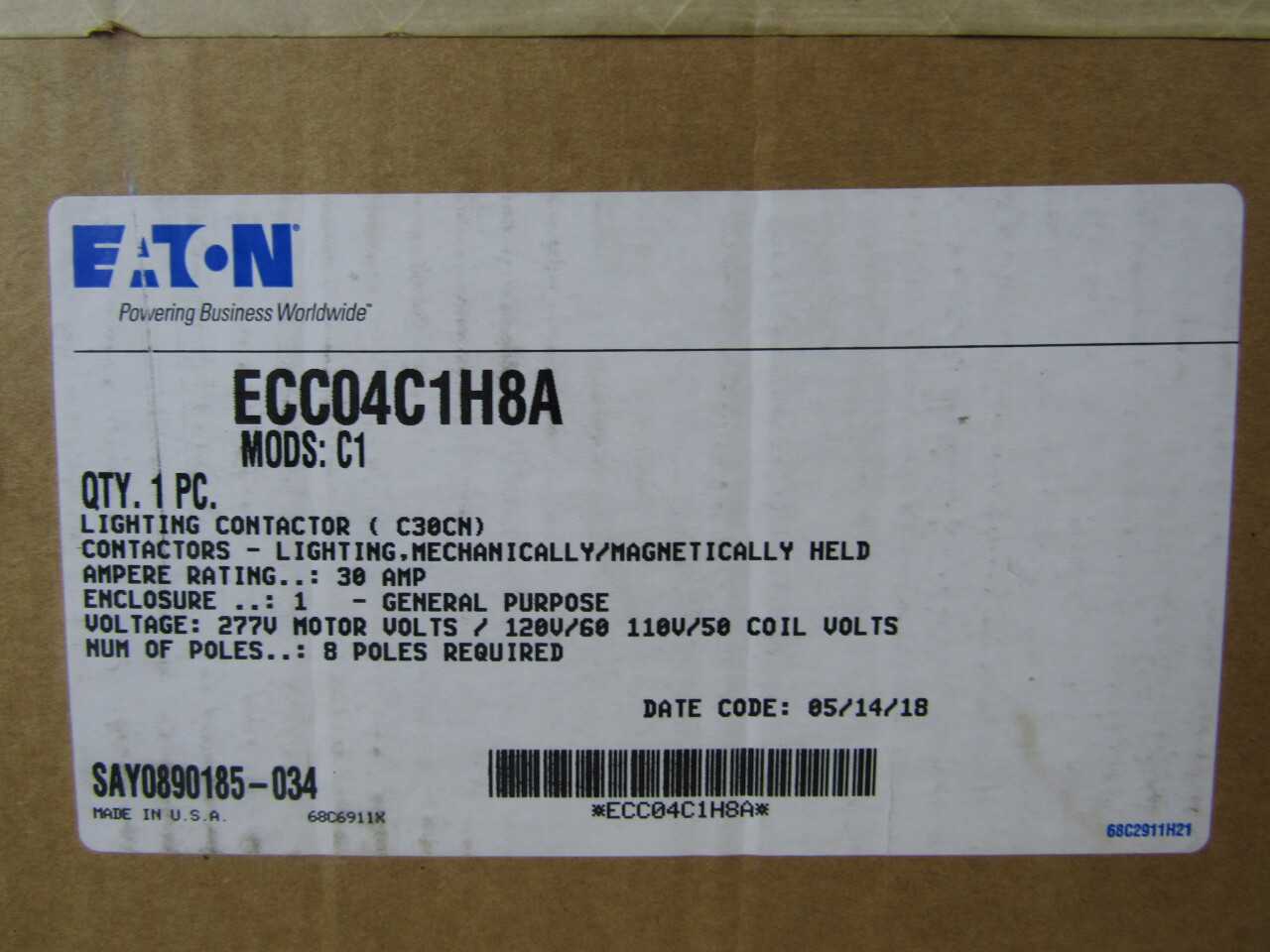 Quantity of 3x ECC04C1H8A Enclosed Contactors - CONTACTORS