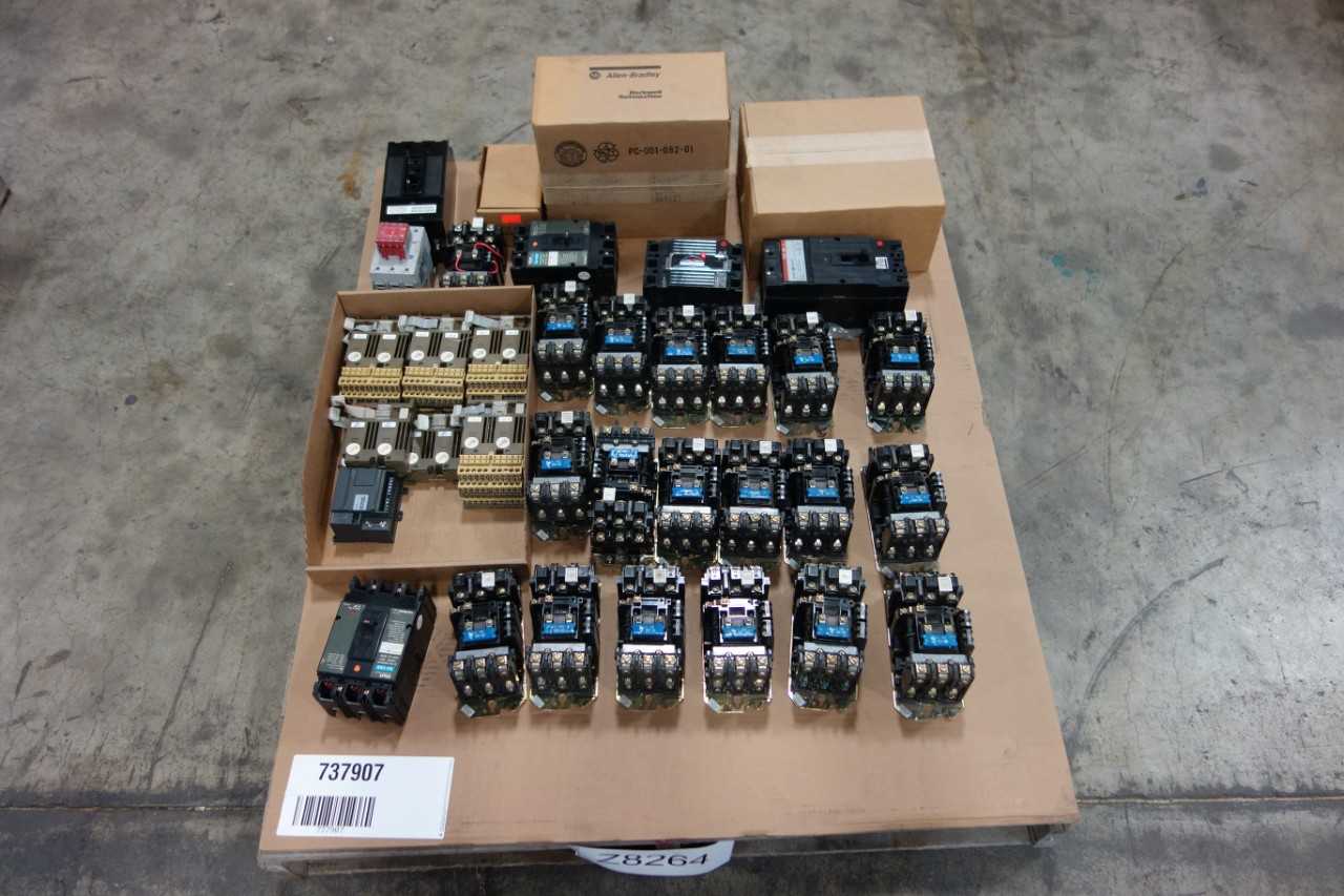 1 PALLET OF ASSORTED ELECTRICAL ALLEN BRADLEY 509-AOD SER B 115-120V-AC 5HP FULL VOLTAGE STARTERS - MOTOR STARTERS