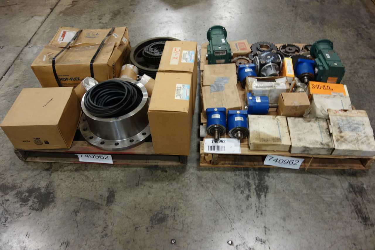 2 PALLETS OF ASSORTED GEAR REDUCERS, CHAIN SPROCKETS, ROLLER CHAIN- WITTENSTEIN INC, THK - GEAR REDUCERS