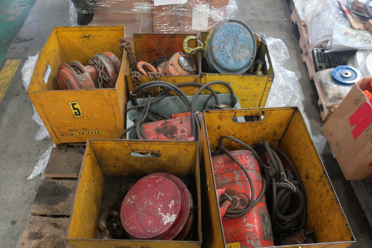 1 PALLET OF ASSORTED HOISTS - LIFTING EQUIPMENT