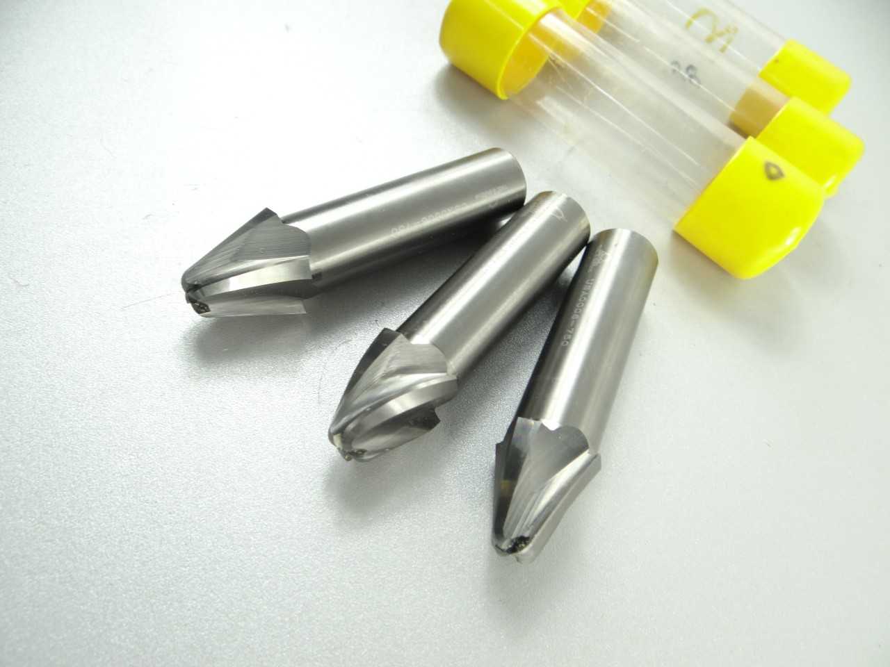 Lot of 3 NICE Solid Carbide Tapered End Mills - MACHINING ACCESSORIES & TOOLING