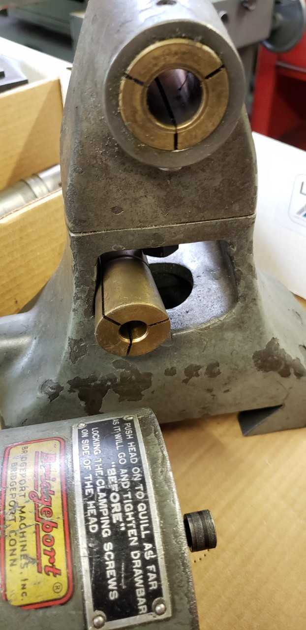 Bridgeport R8 Drive Horizontal Angle Milling Attachment and Collet Fixture - MACHINING ACCESSORIES & TOOLING