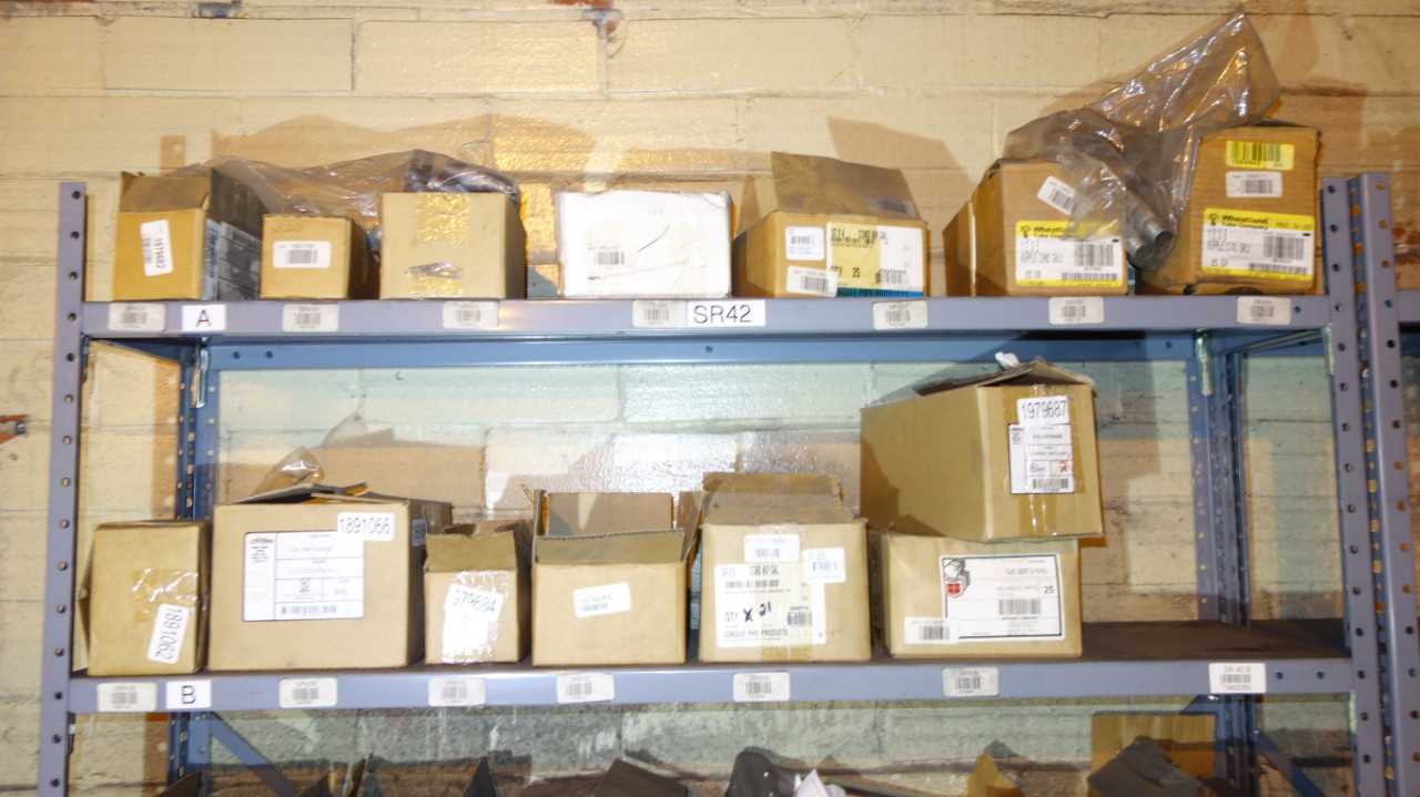 CONTENTS OF SHELF COLUMN, ASSORTED CONDUIT FITTINGS - PROCESS EQUIPMENT