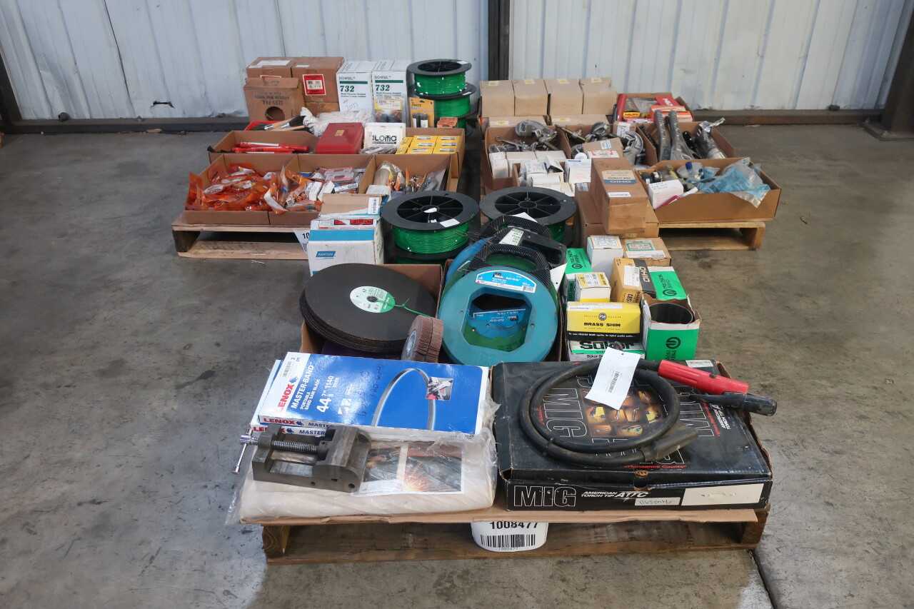3 PALLETS OF ASSORTED TOOLS AND SHOP SUPPLIES - HAND TOOLS