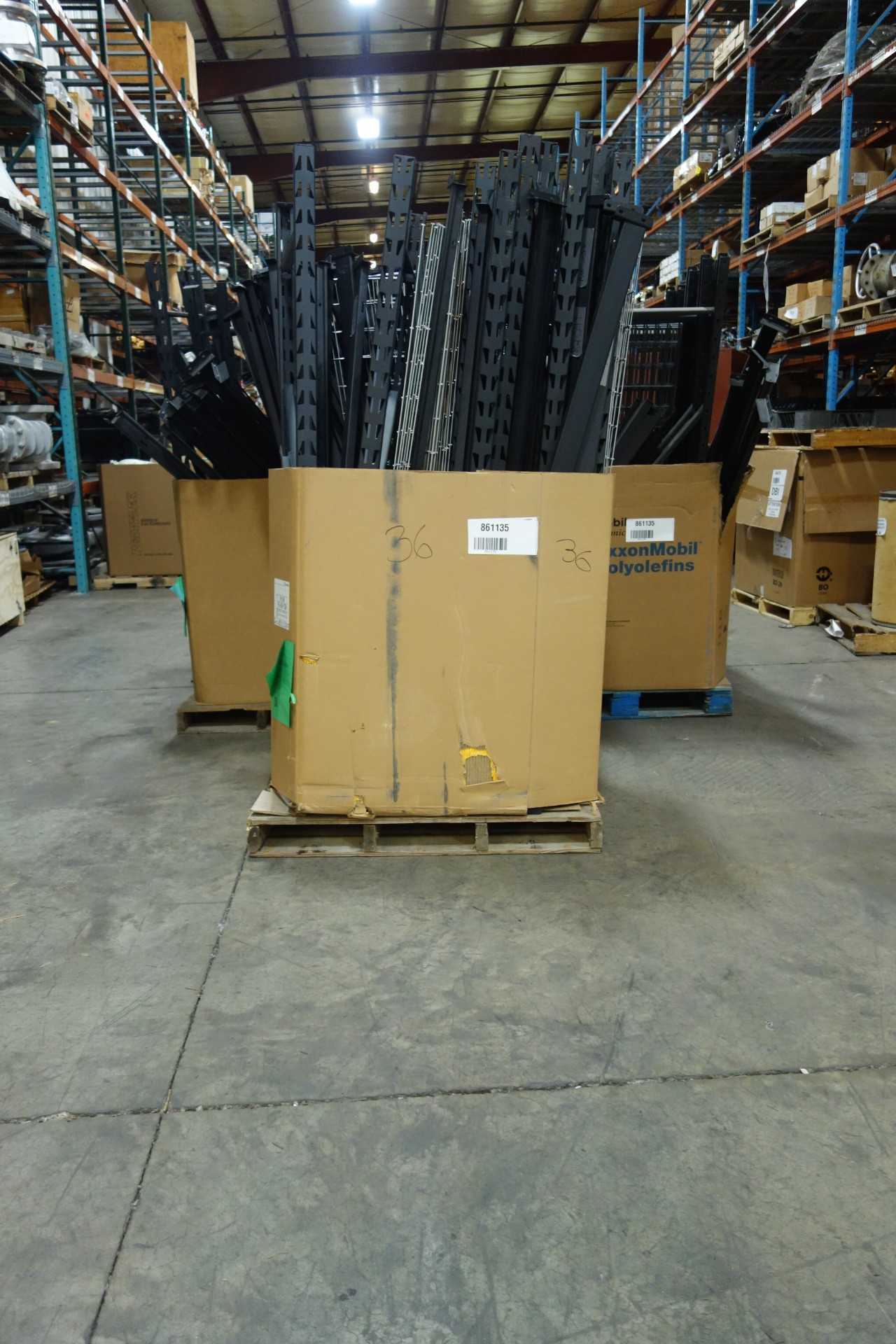 LOT OF METAL SHELVING - SHELVING