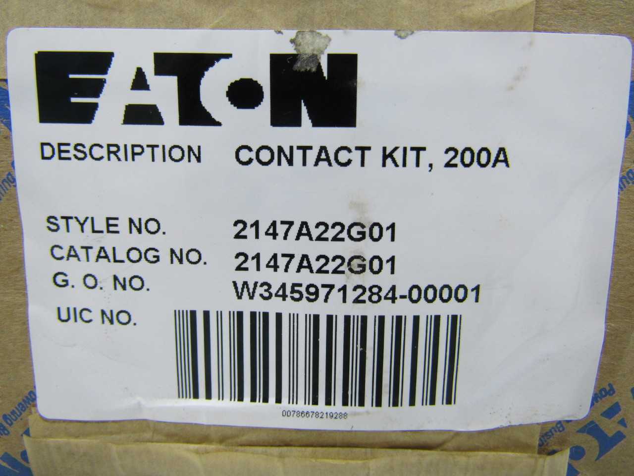 Quantity of 1x 2147A22G01 Contacts - VALVES