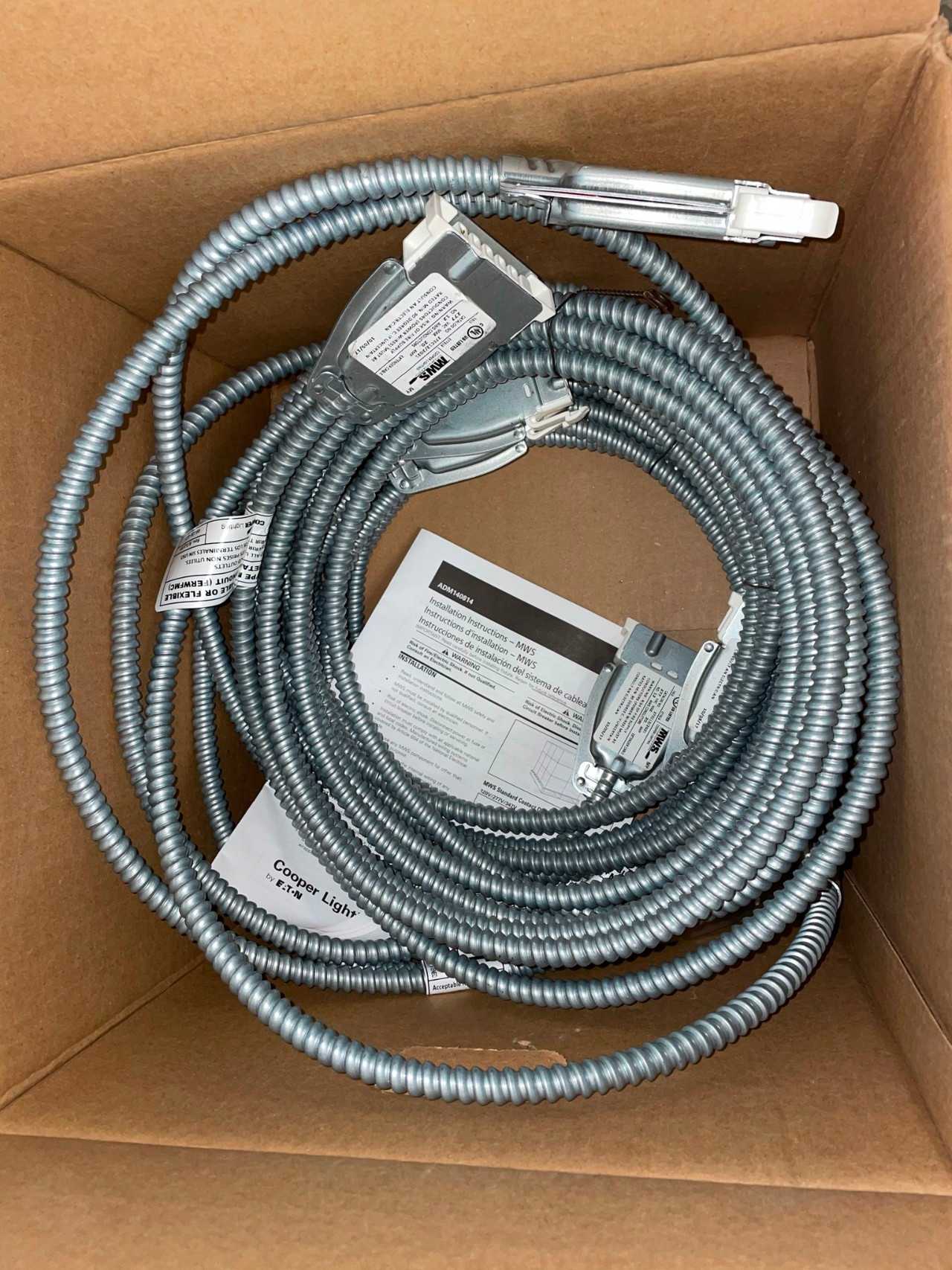 New - Lot of 8 - Cooper Lighting 27EC12/2G21 MWS Extender Cable 277V 21 ft. - ELECTRICAL COMPONENTS
