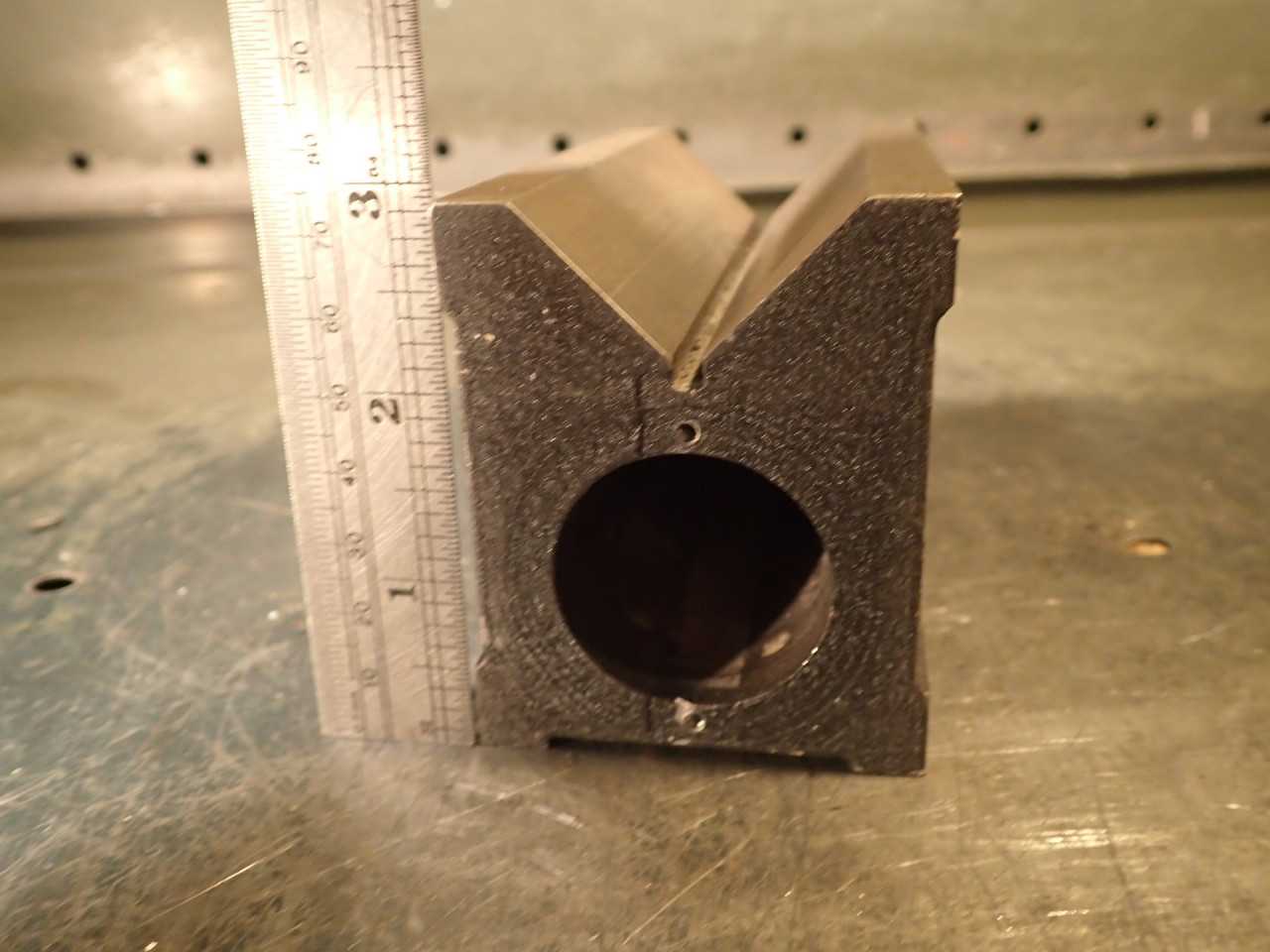 4-3/4" Long Machinsit V-Block: 1-1/2" Wide Vee, 2-7/8" High, Hollow for Magnet - HOLEMAKING TOOLS