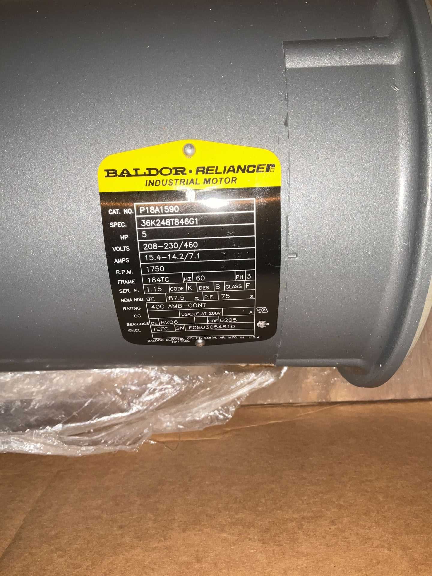 BALDOR RELIANCE P18A1590 AC MOTOR - AC MOTOR