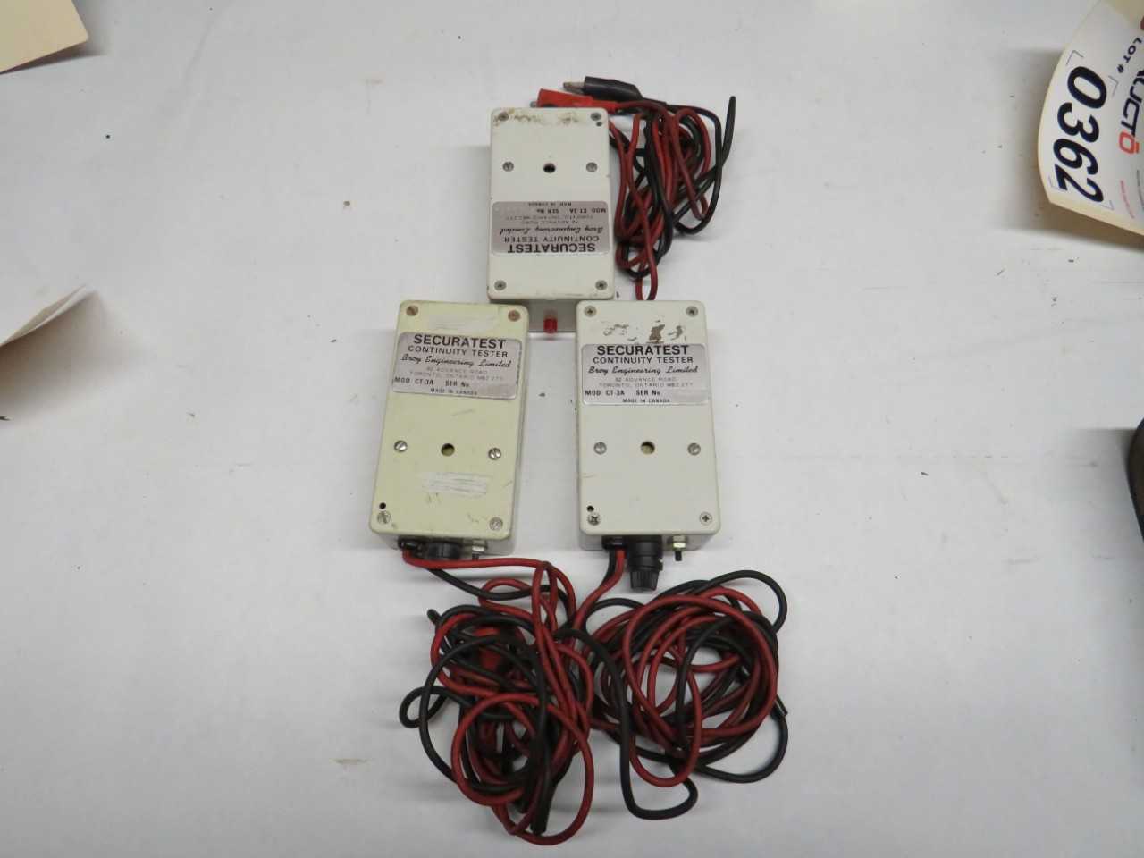 LOT OF 3 SECURATEST CT-3A CONTINUITY TESTER - ELECTRIC POWER TOOLS